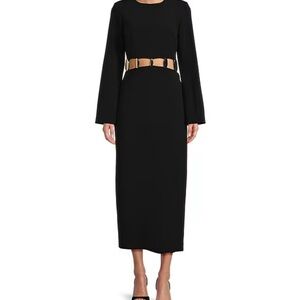 ANTONIO MELANI Black Sheath Dress with Bell Sleeves